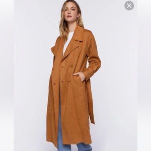 *SOLD* NWT BCBG suede tan brown trench coat!